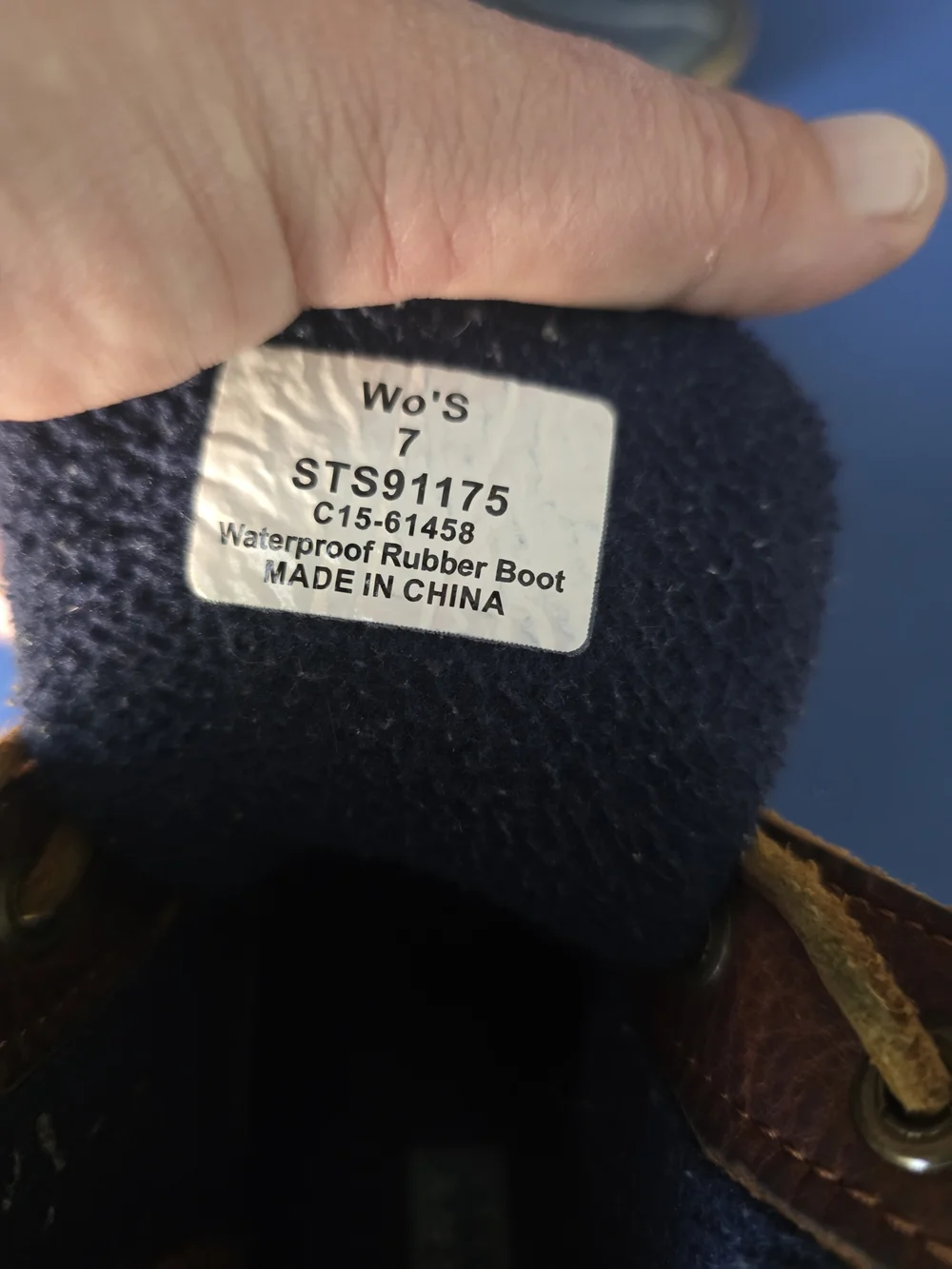 Sperry Saltwater Duck Boots STS91175 Brown Navy Waterproof Outdoor Women’s 7